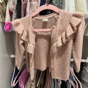 H&M Kids Pink Ruffle Cardigan
